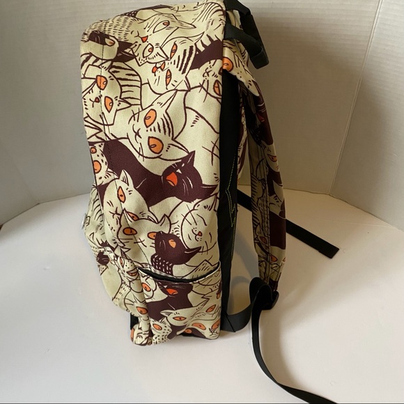 Cat pattern School College Kitty Backpack - O/S - Picture 3 of 16